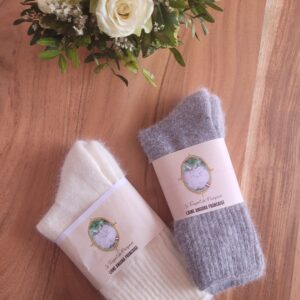 Chaussettes Angora-Mérinos Ecrus