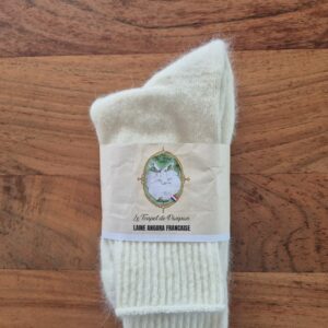 Chaussettes Angora-Mérinos Ecrus