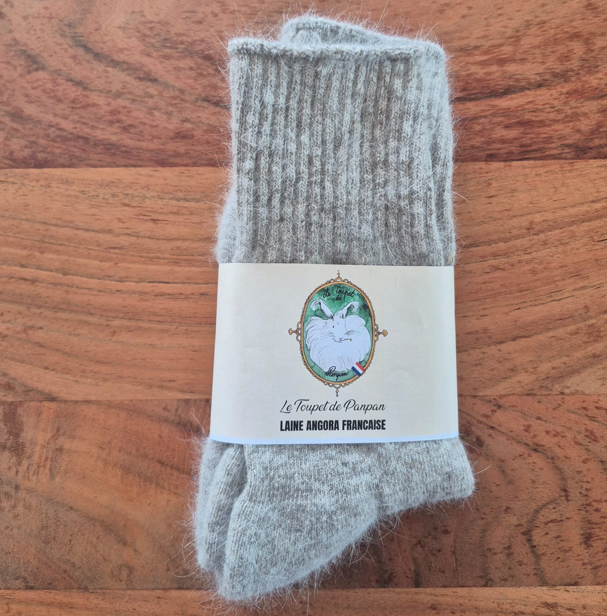 Chaussettes Angora-Mérinos Marron-Givrées – Image 2