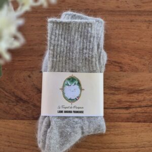 Chaussettes Angora-Mérinos Marron-Givrées