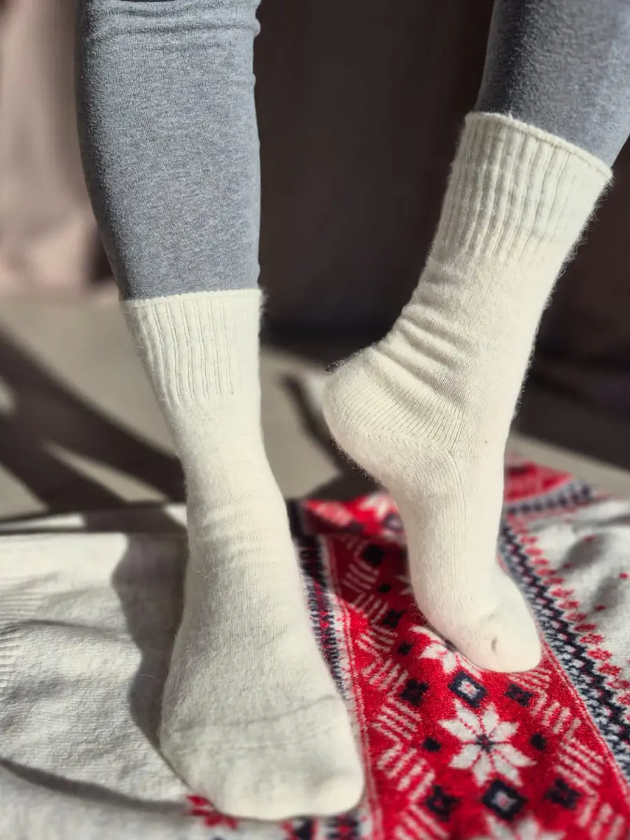 Chaussettes Angora-Mérinos Ecrus – Image 3